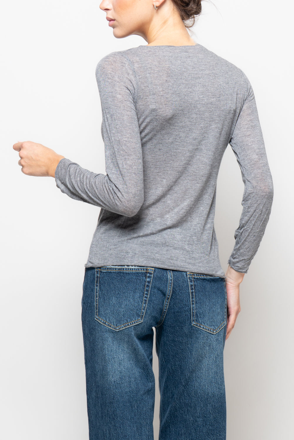 T shirt in misto cashmere