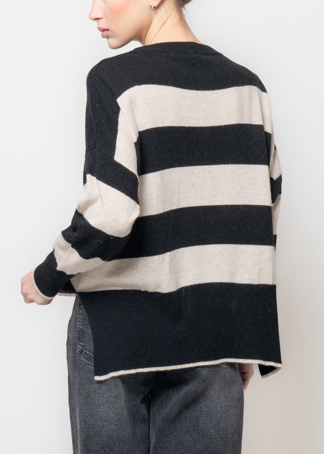 Maglia a righe misto cashmere