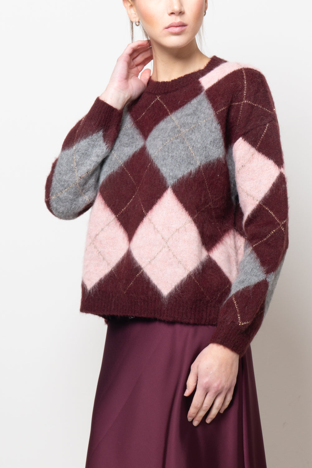 Maglia a rombi garzata