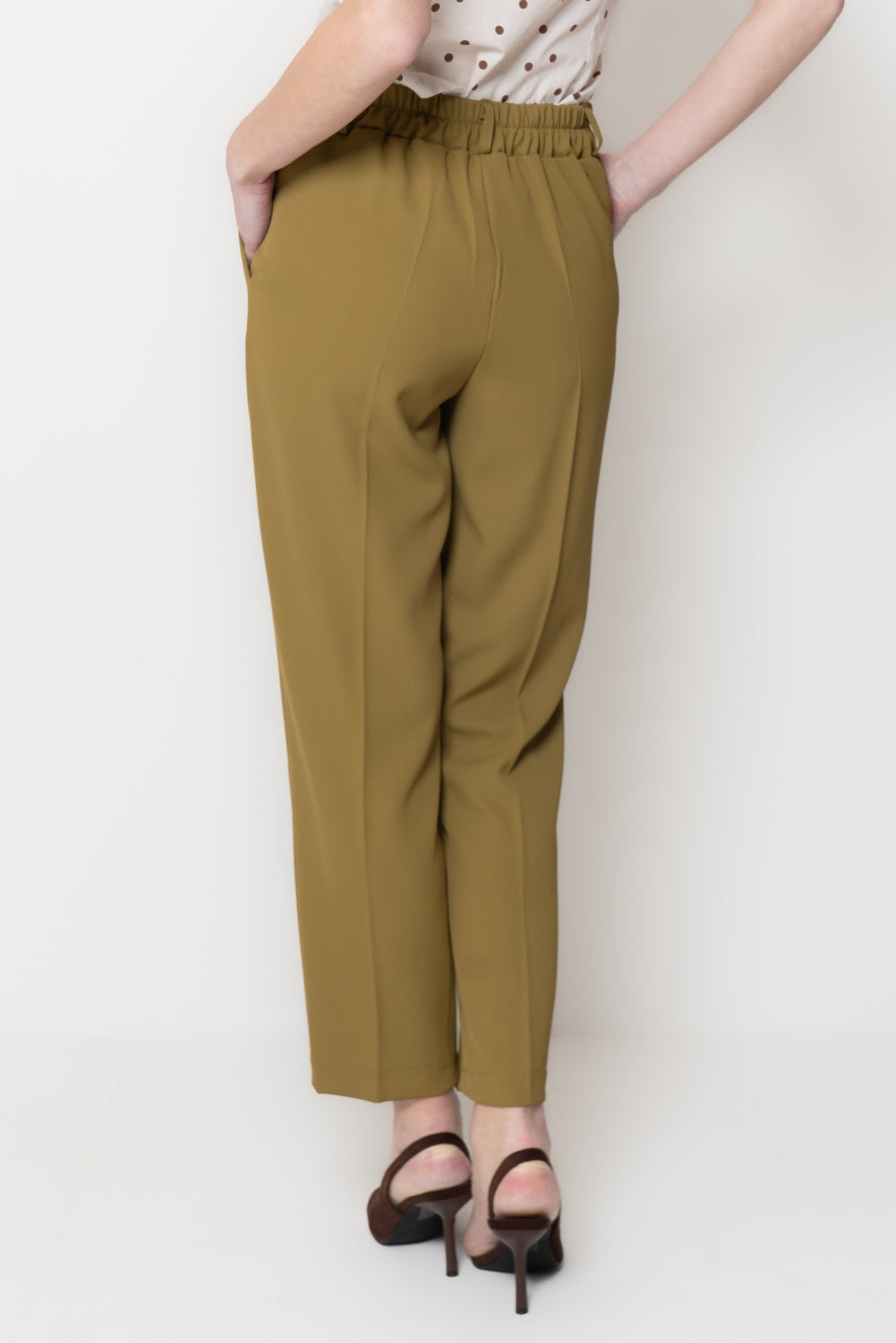 Pantaloni Slim con Piega Stirata