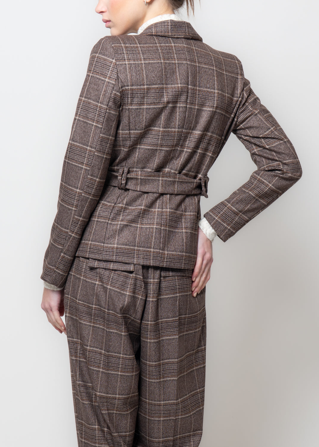 Giacca sfiancata a quadri