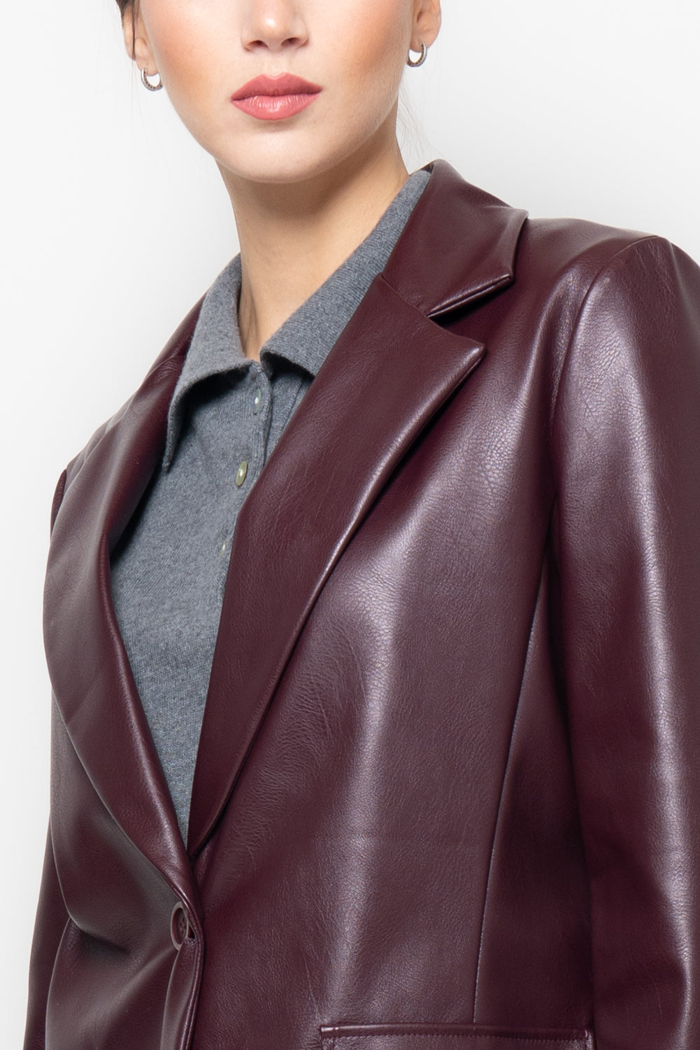 Giacca over in similpelle