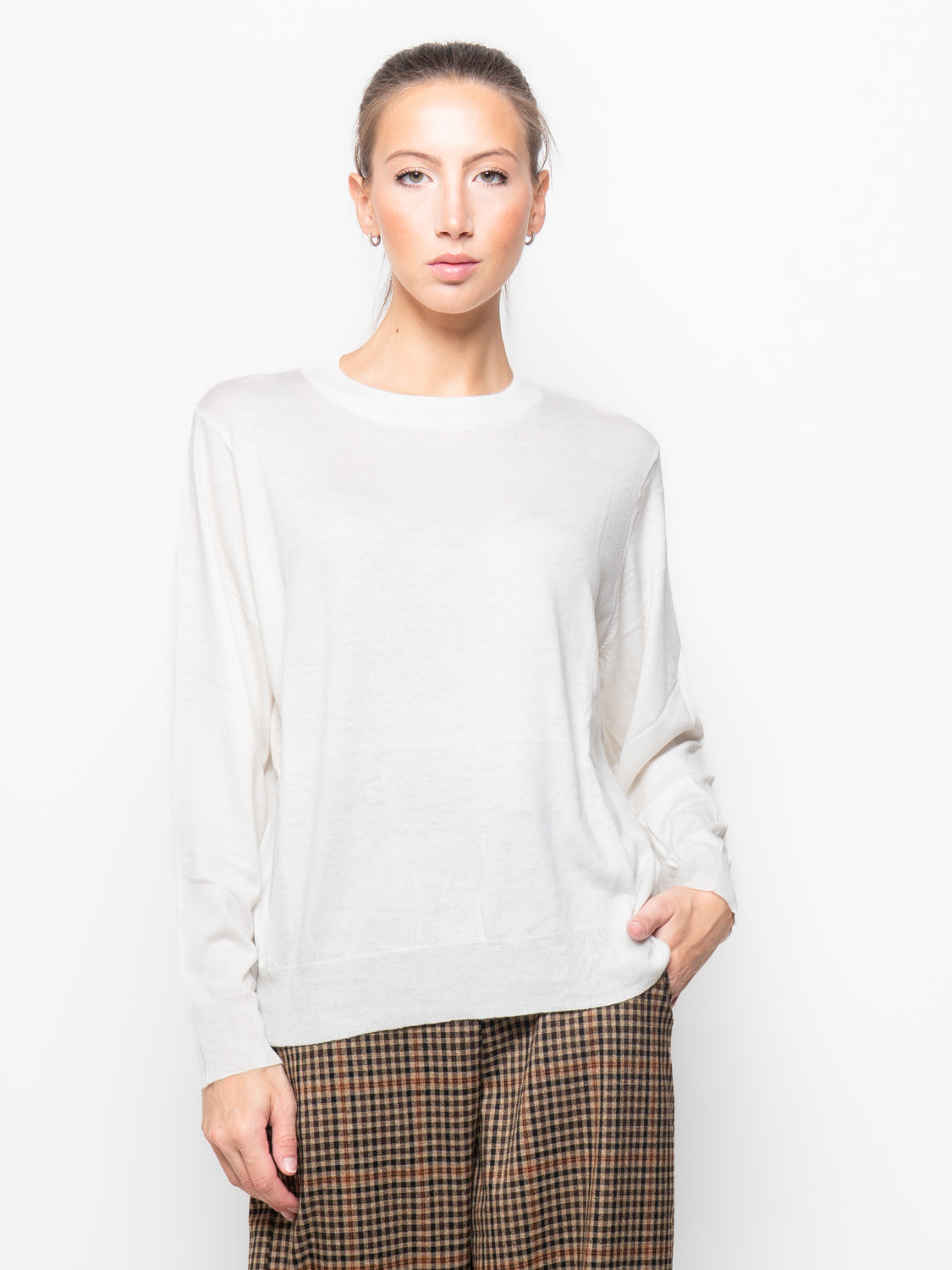 Maglione girocollo in misto cashmire