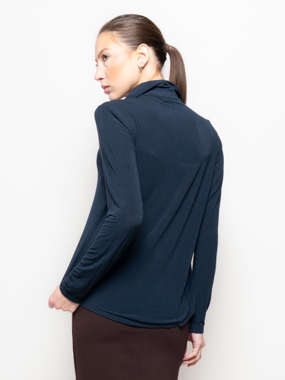 Camicia misto cashmere con colletto