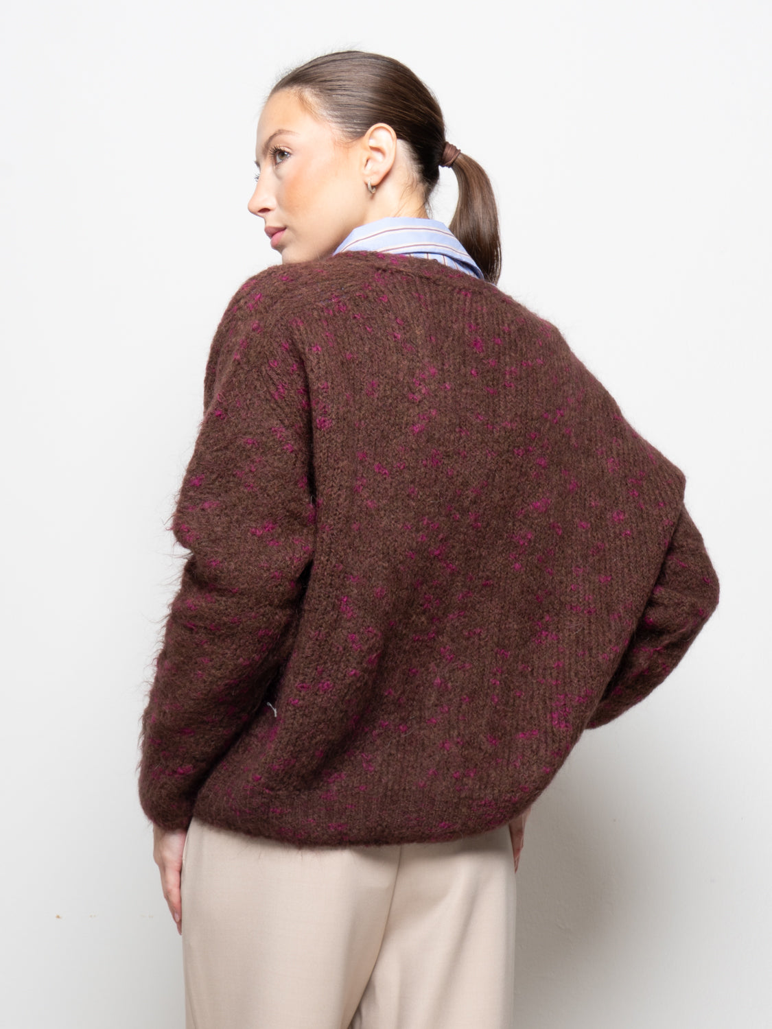 Cardigan in fantasia puntinata
