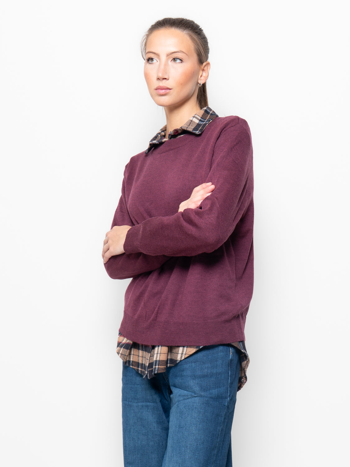 Maglione girocollo in misto cashmire