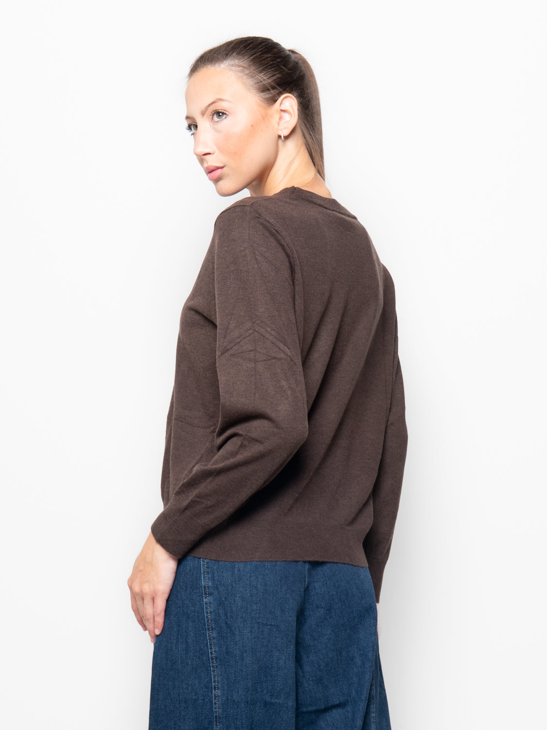 Maglione girocollo in misto cashmire