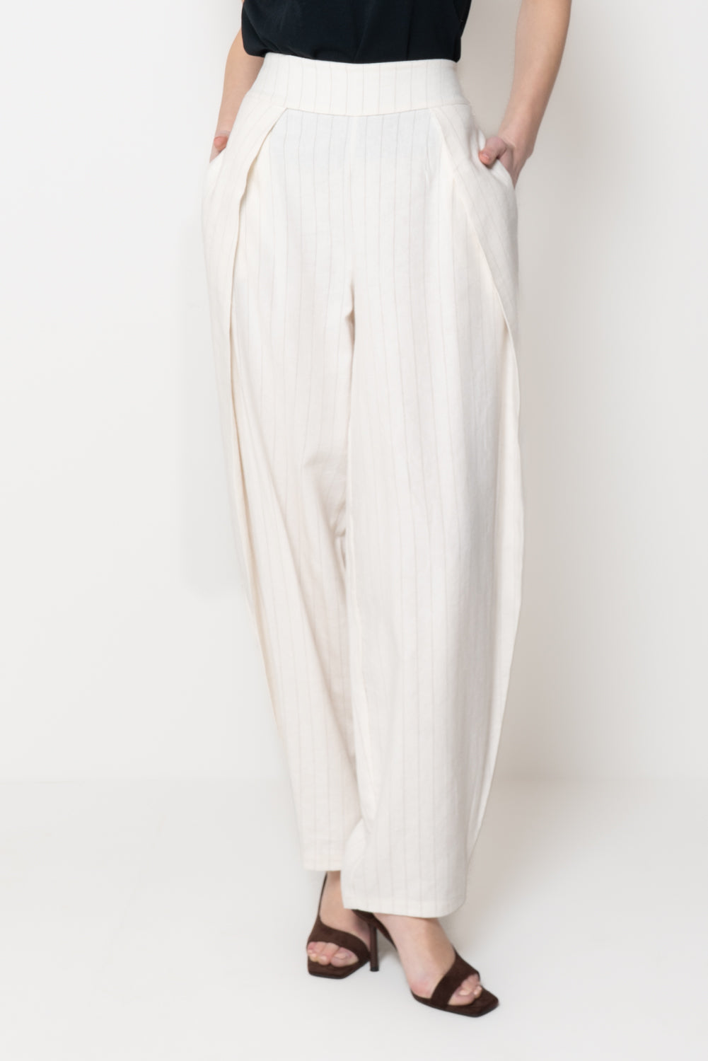 Pantalone Barrel-Leg Gessato