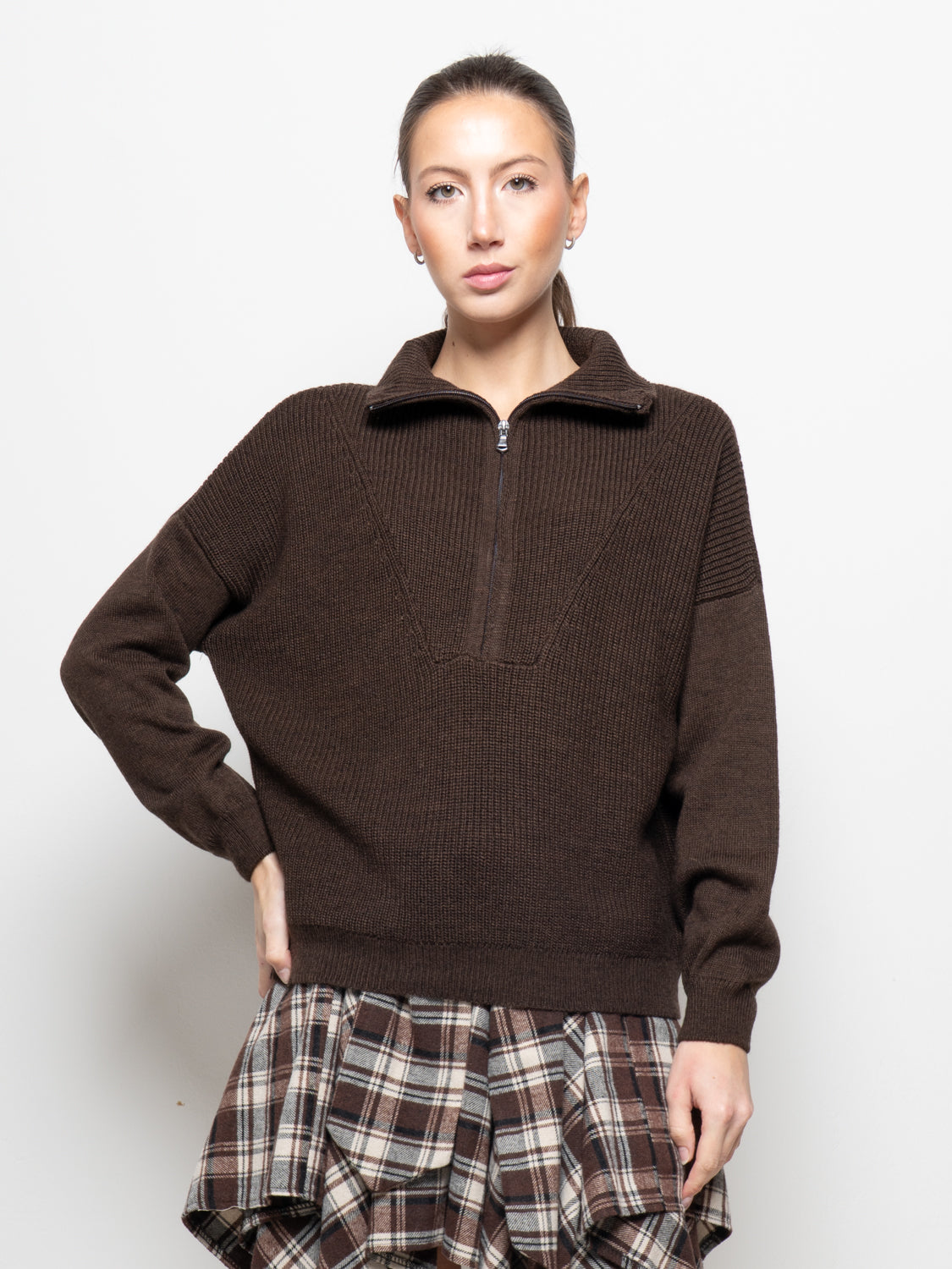 Maglione con collo a zip