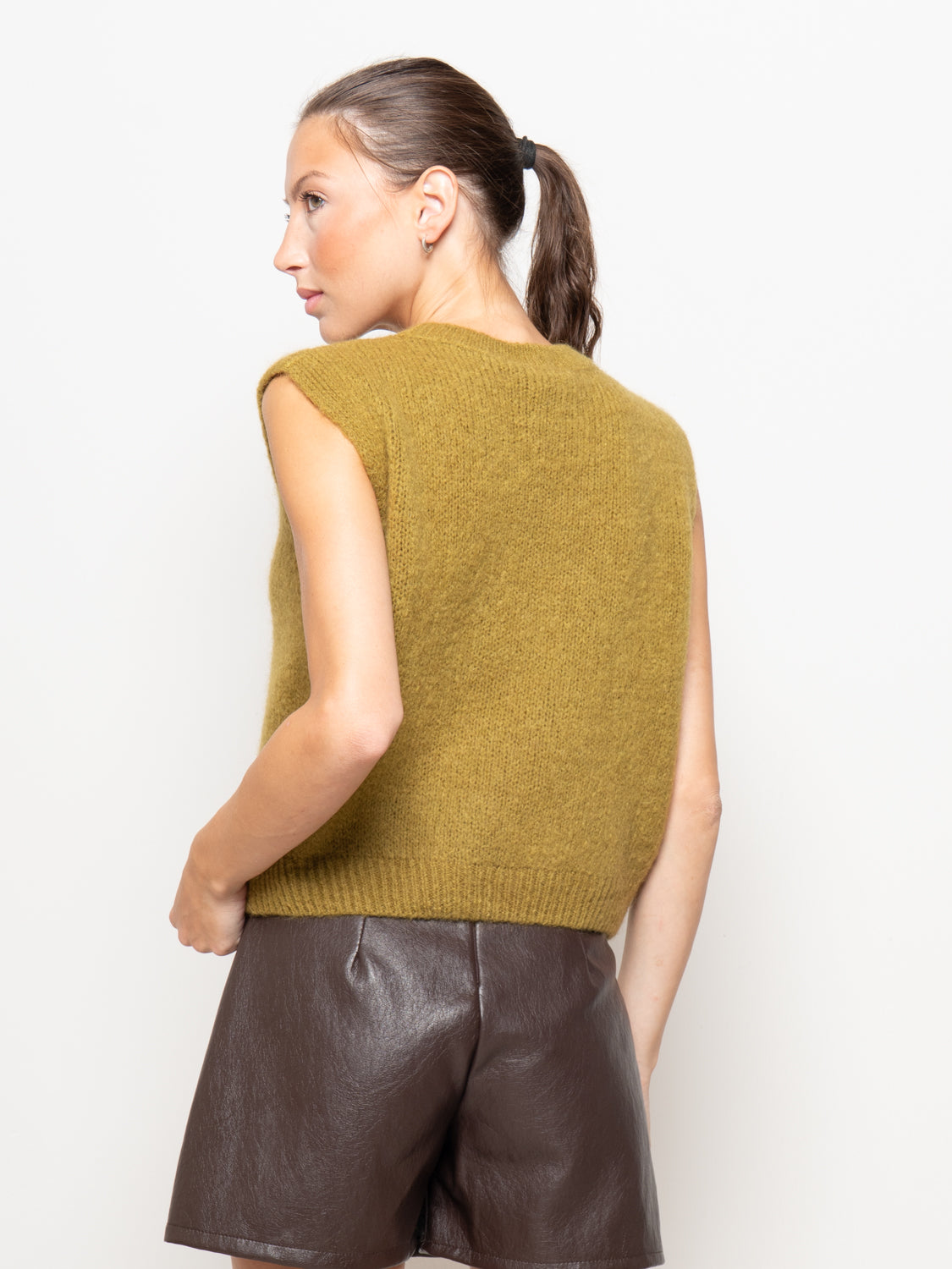 Gilet in maglia mohair senza maniche