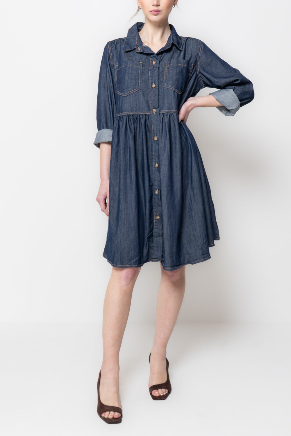 Abito a camicia in chambray