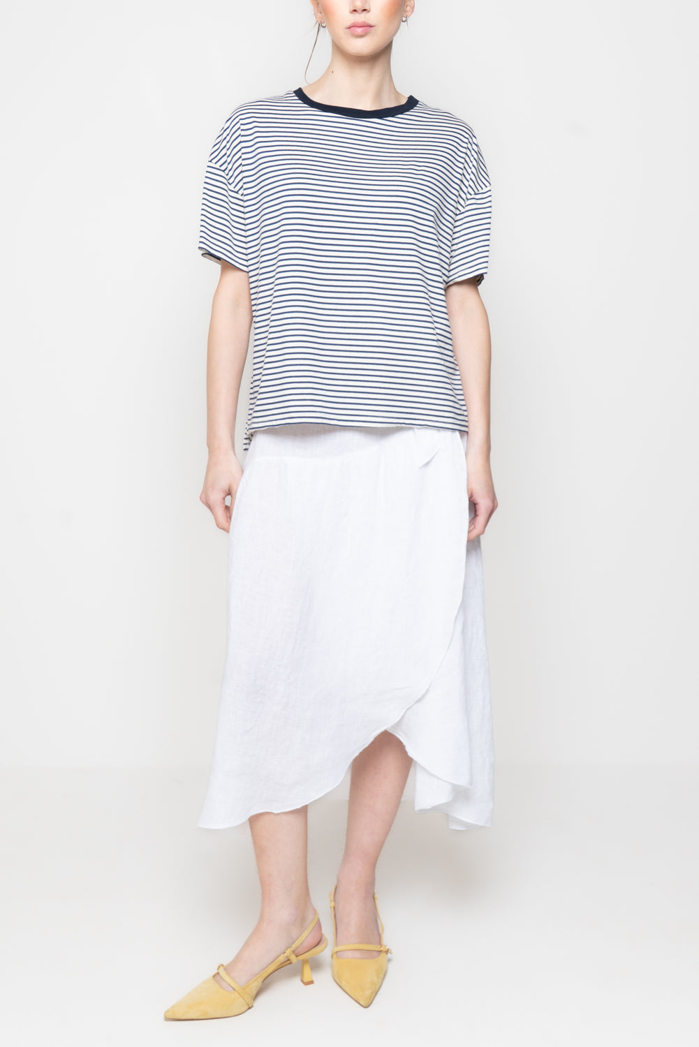 T-shirt a righe con profilo