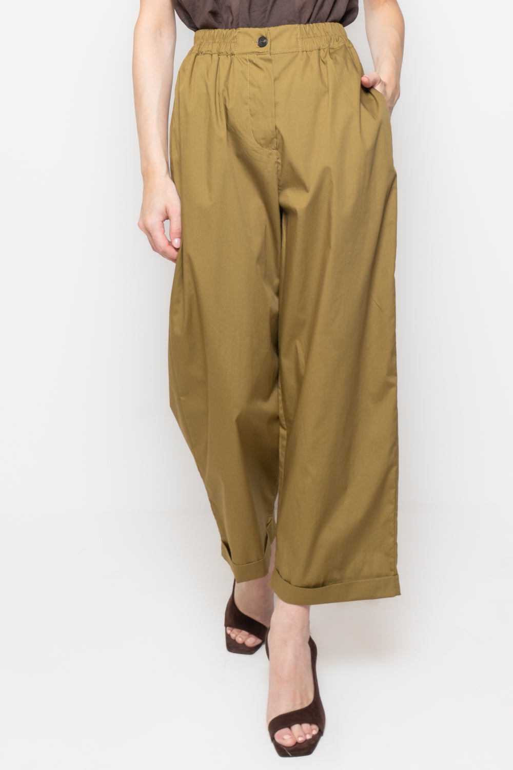 Pantaloni larghi in cotone
