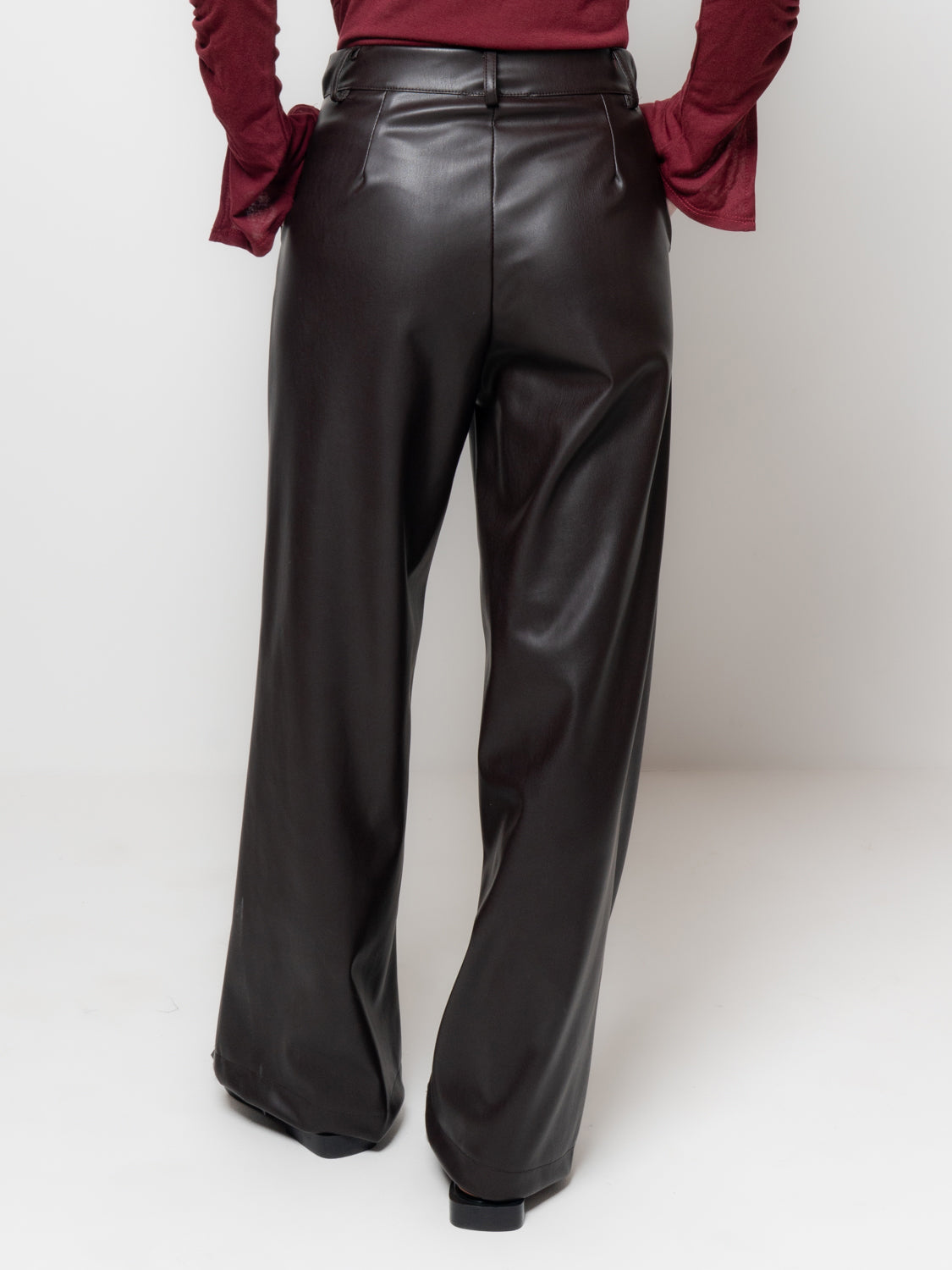 Pantalone palazzo in similpelle