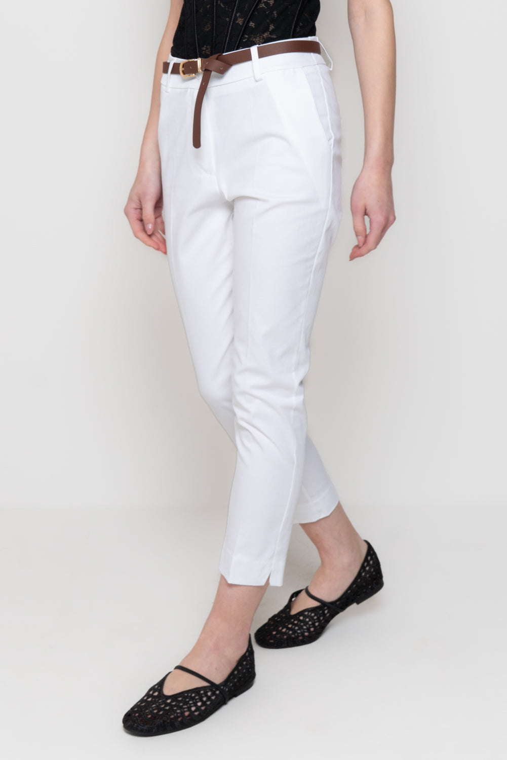 Pantalone a Sigaretta con Cintura Sottile