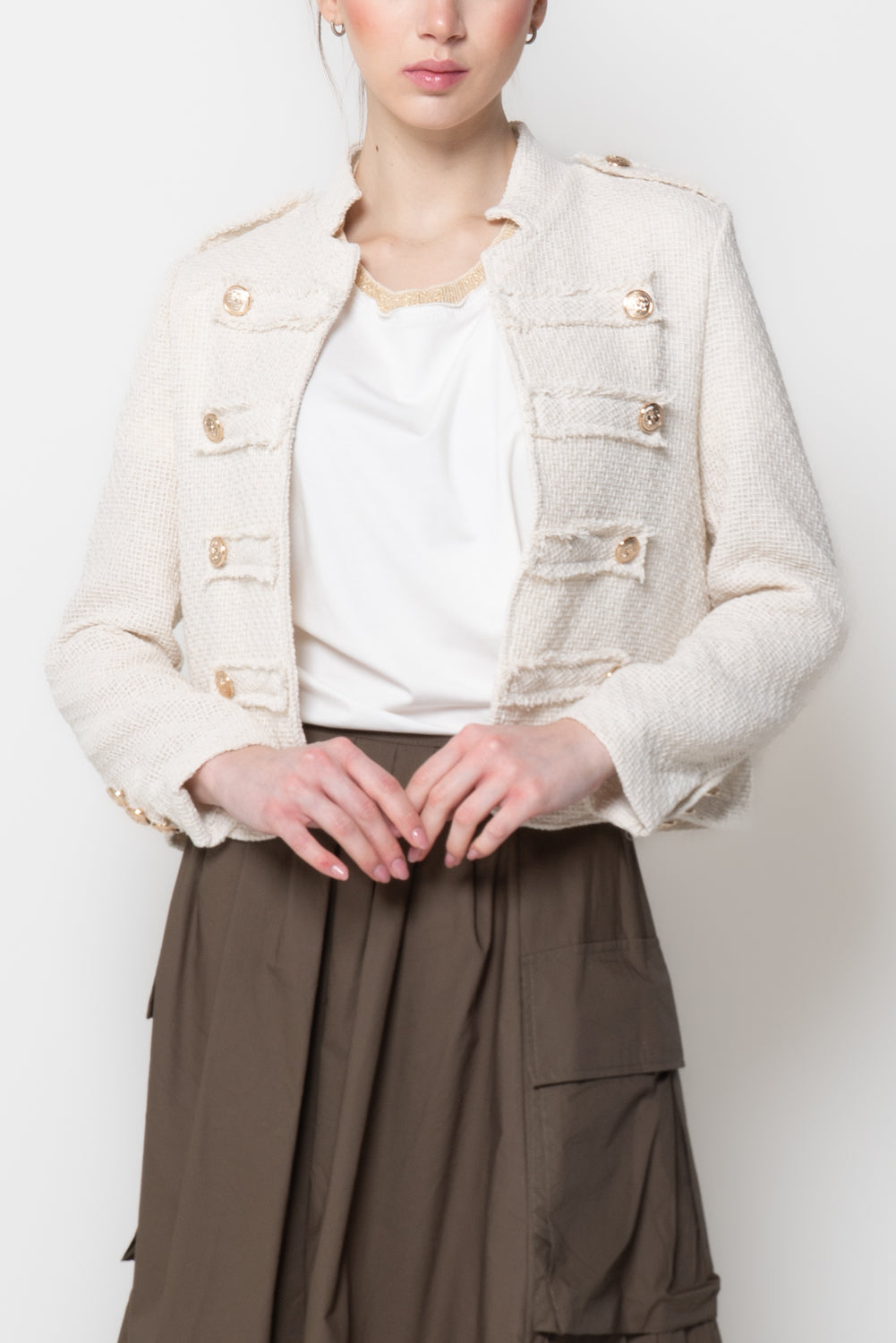 Giacca napoleon in tweed