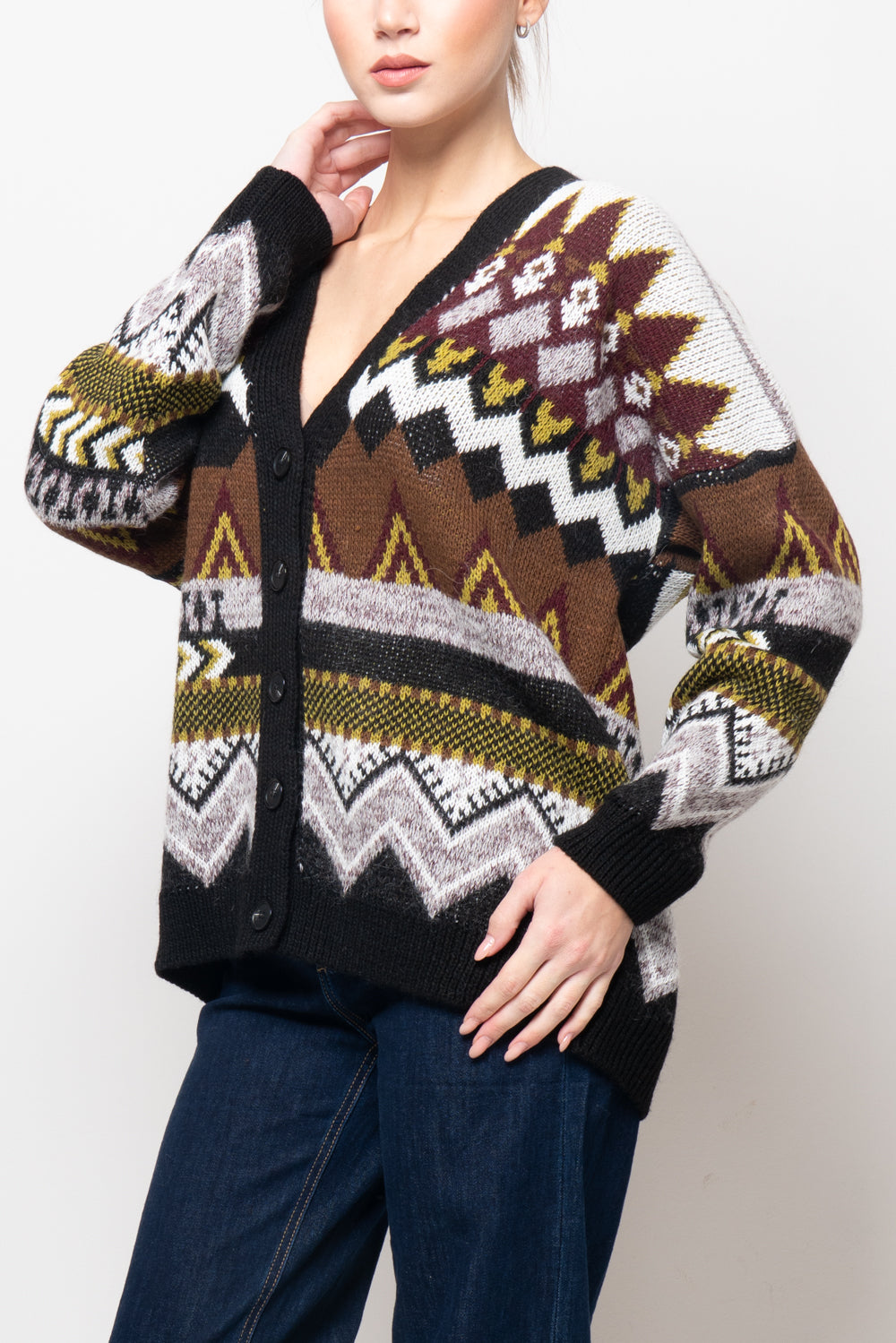 Cardigan fantasia etnica
