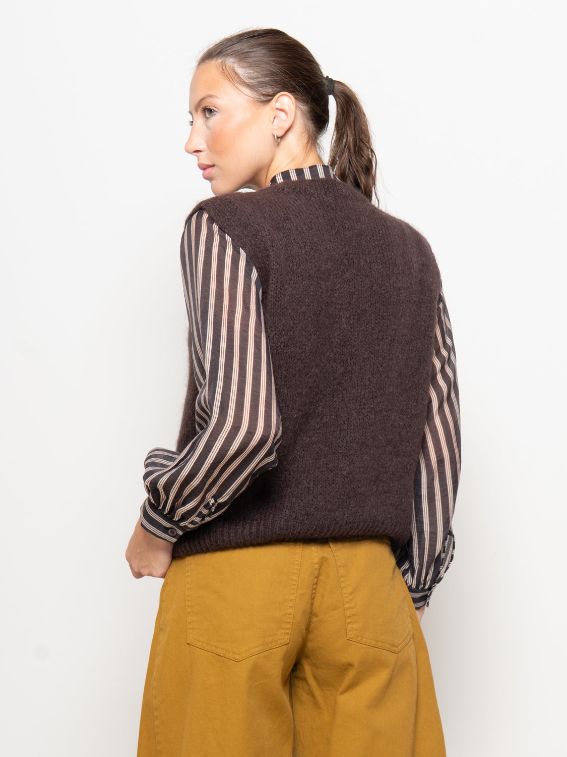 Gilet in maglia mohair senza maniche