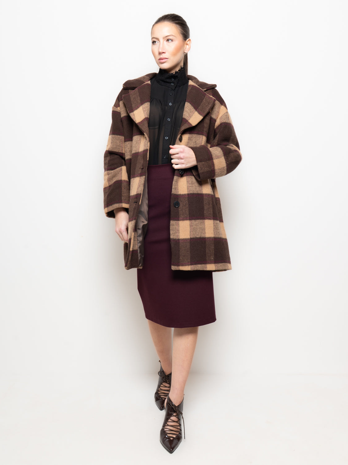 Cappotto oversize a quadri