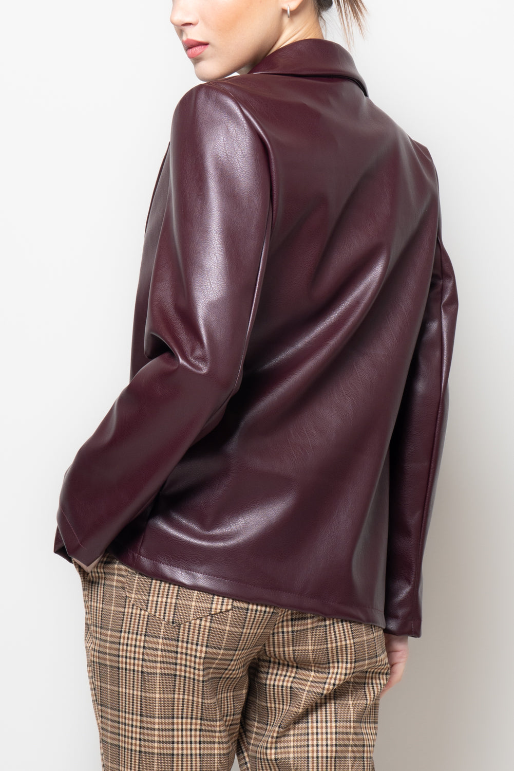 Giacca over in similpelle