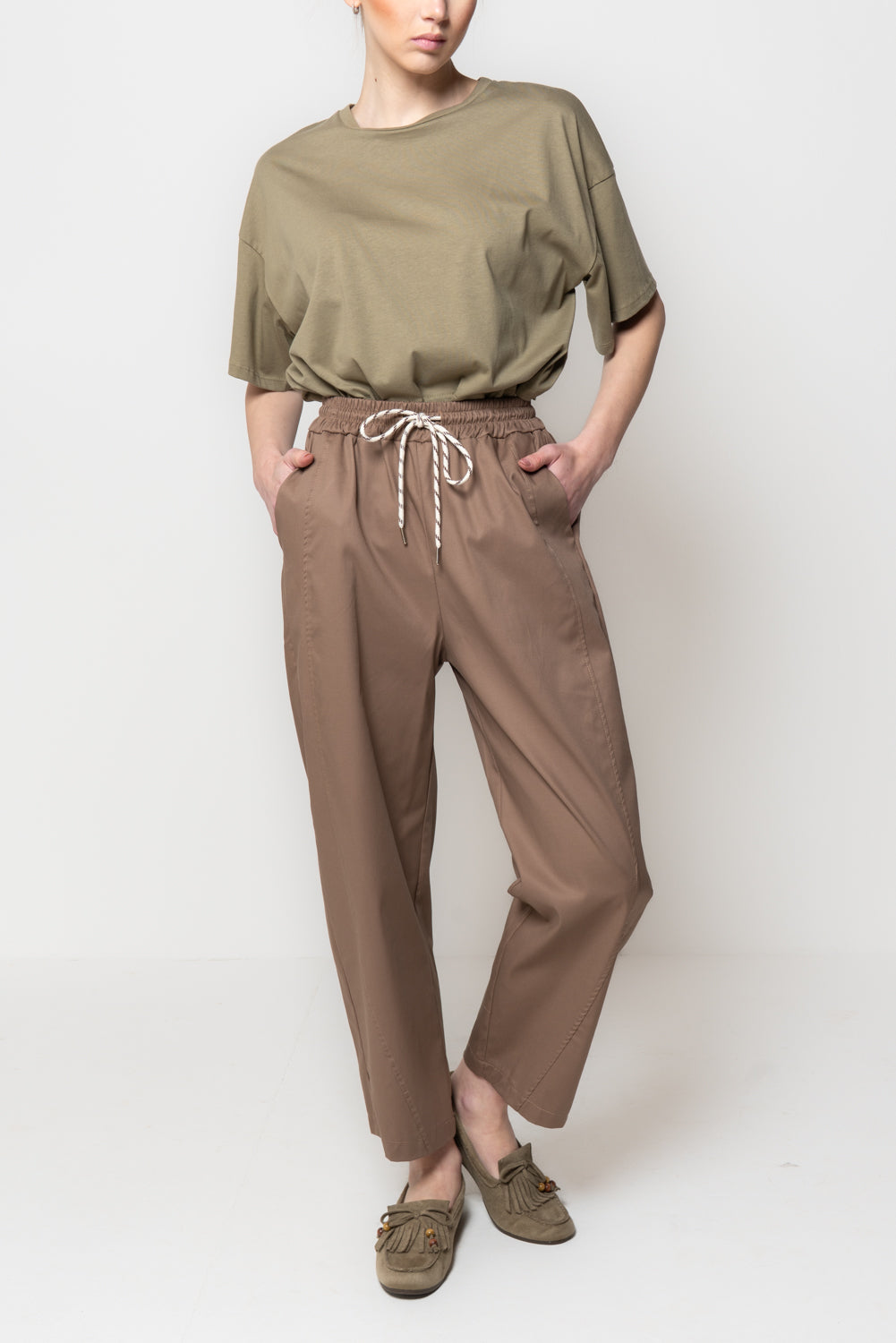 Pantalone in Cotone con Coulisse