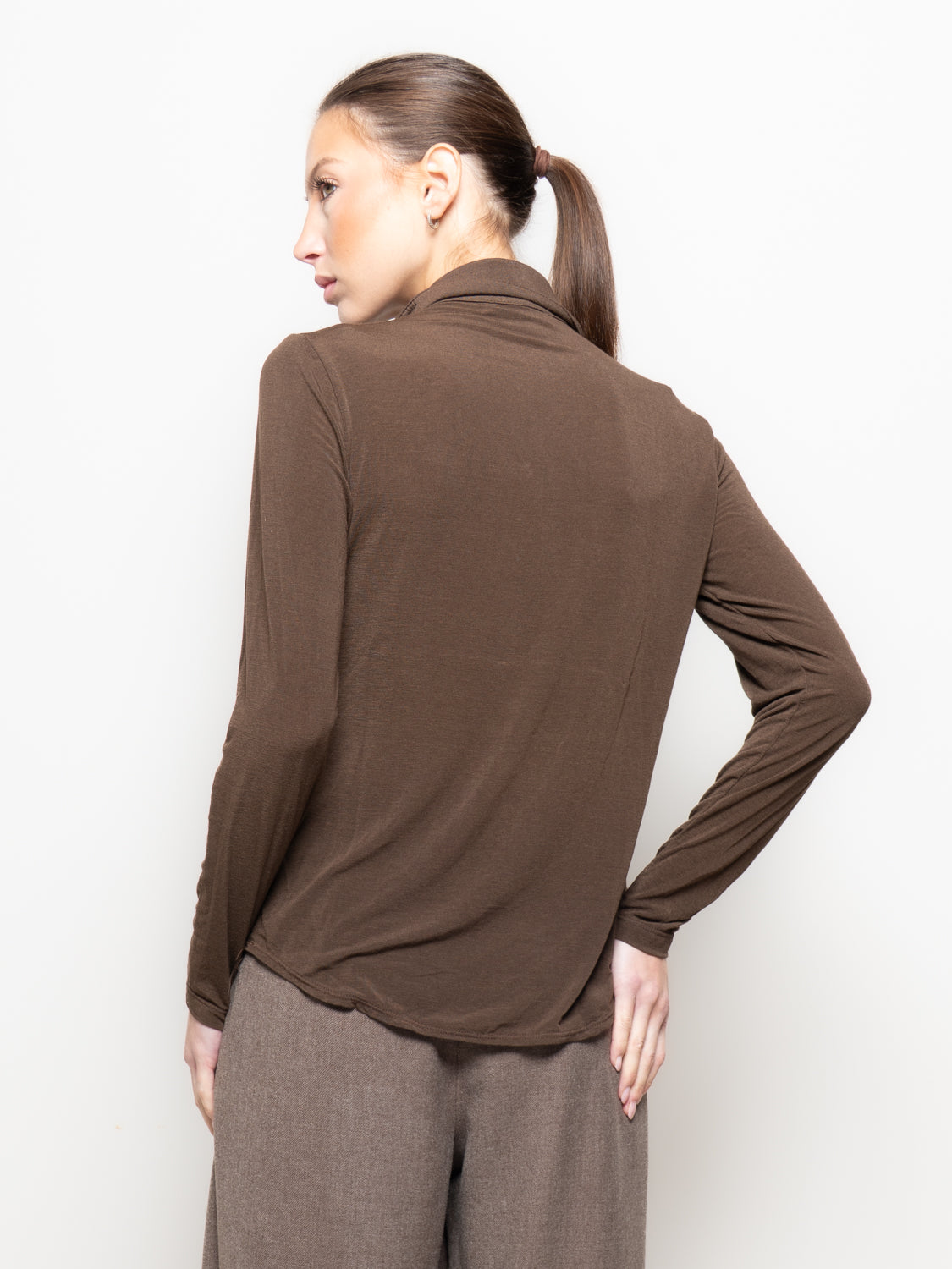 Camicia misto cashmere con colletto