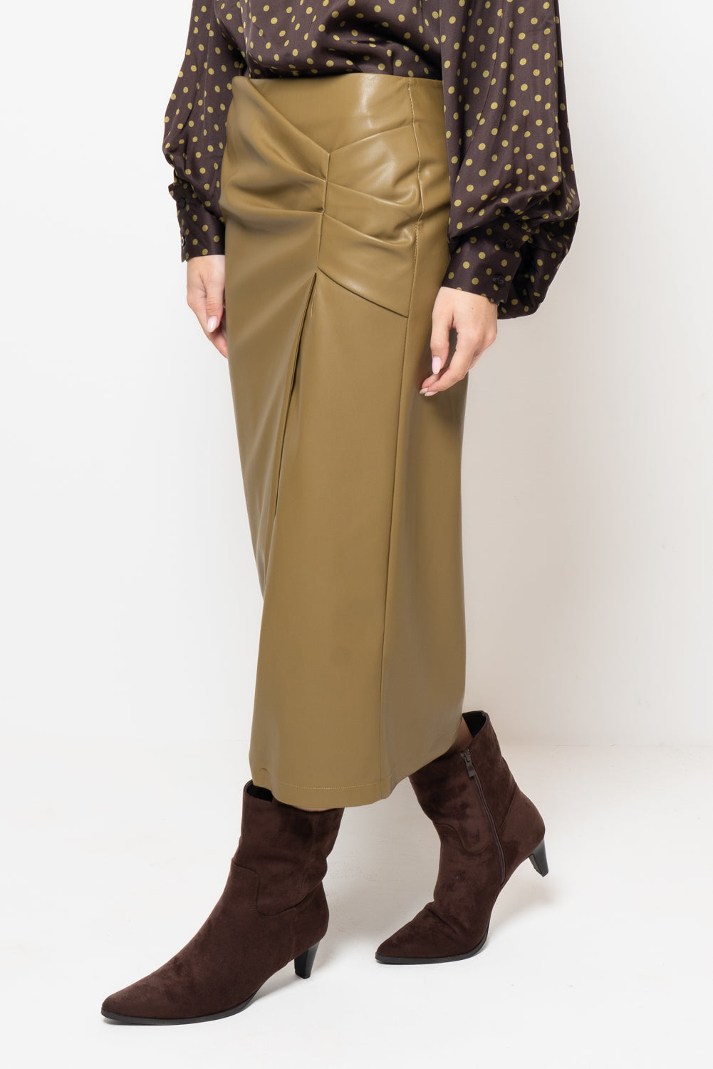 Gonna in ecopelle rappresa