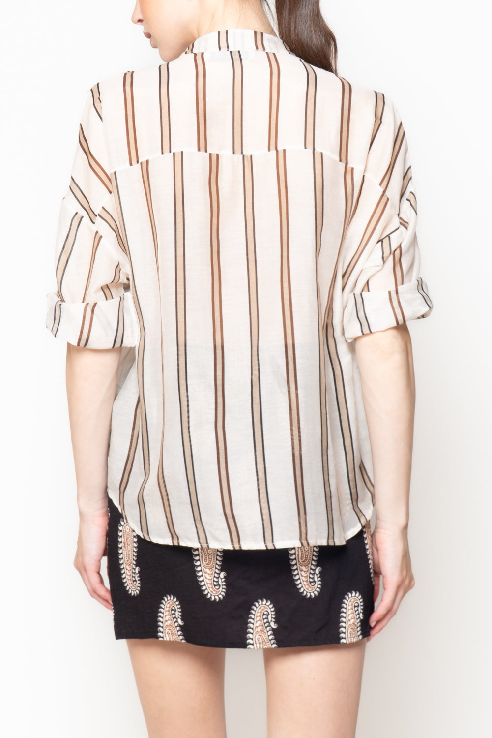 Camicia misto seta a righe