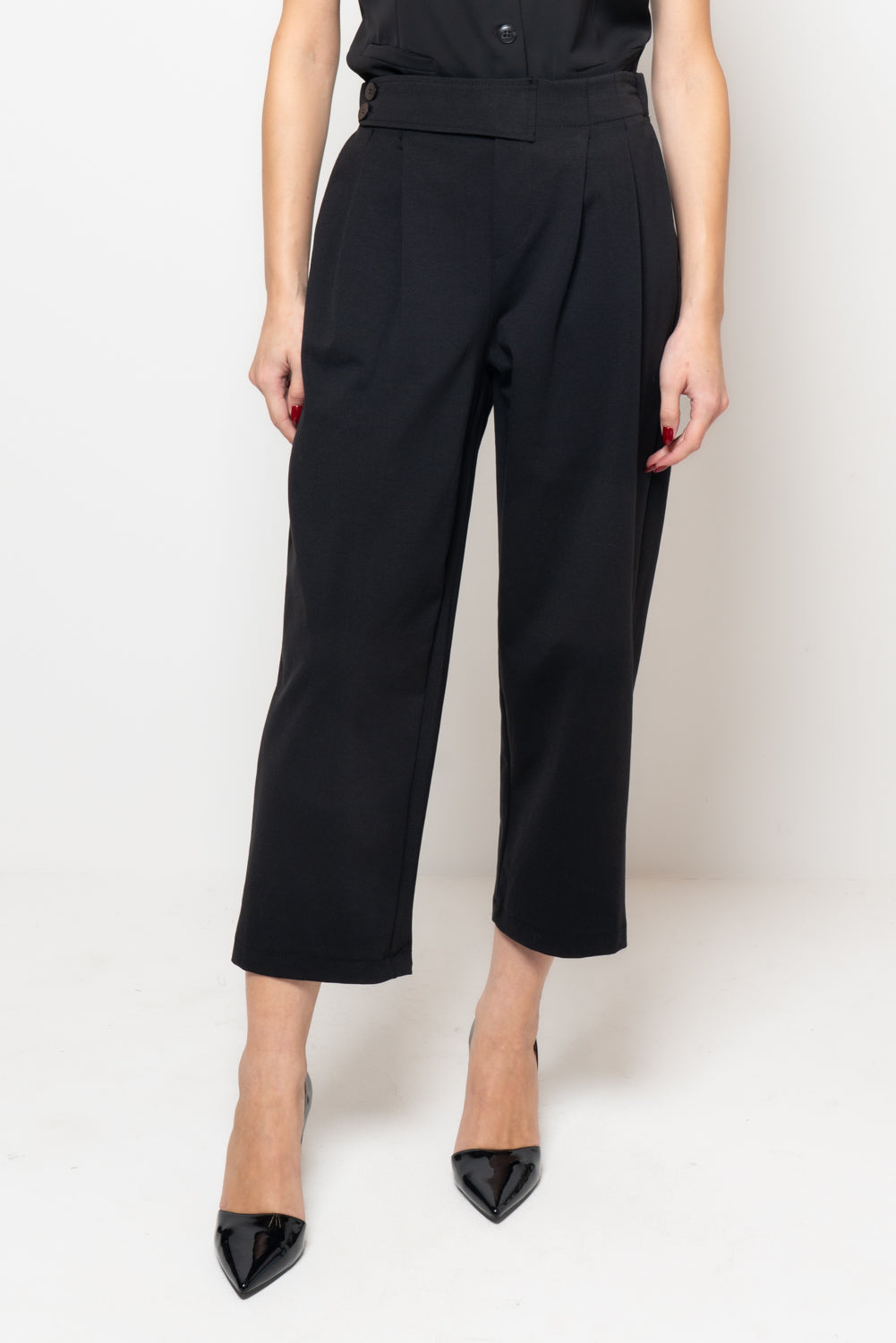 Pantalone in punto milano doppio bottone