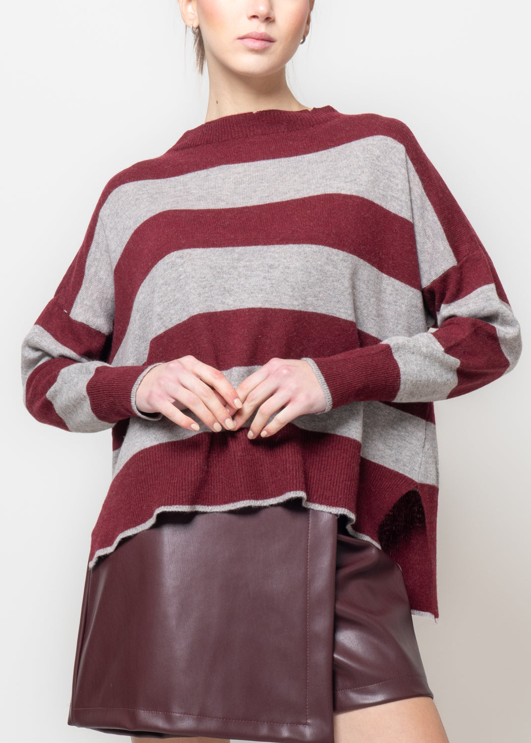 Maglia a righe misto cashmere