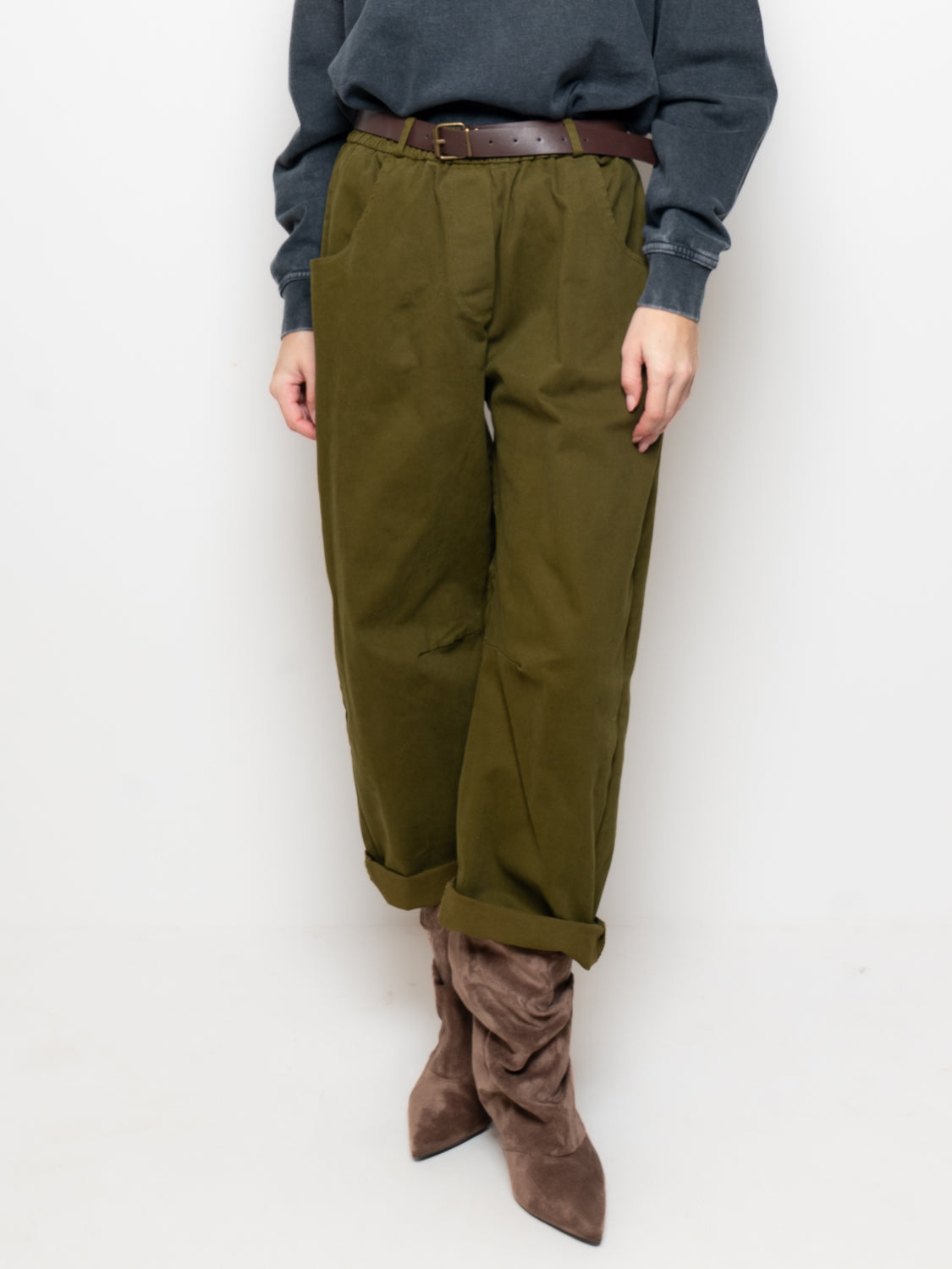 Pantalone cargo a vita alta