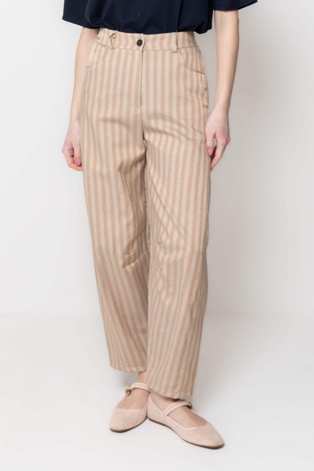 Pantalone Barrel a Righe