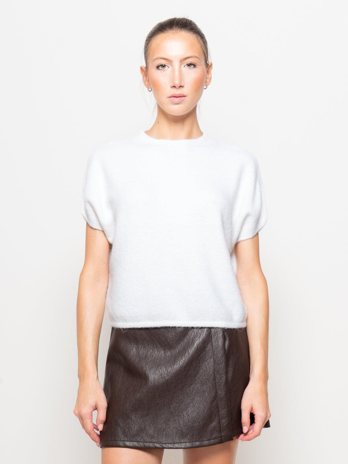 Maglia a scatola misto angora