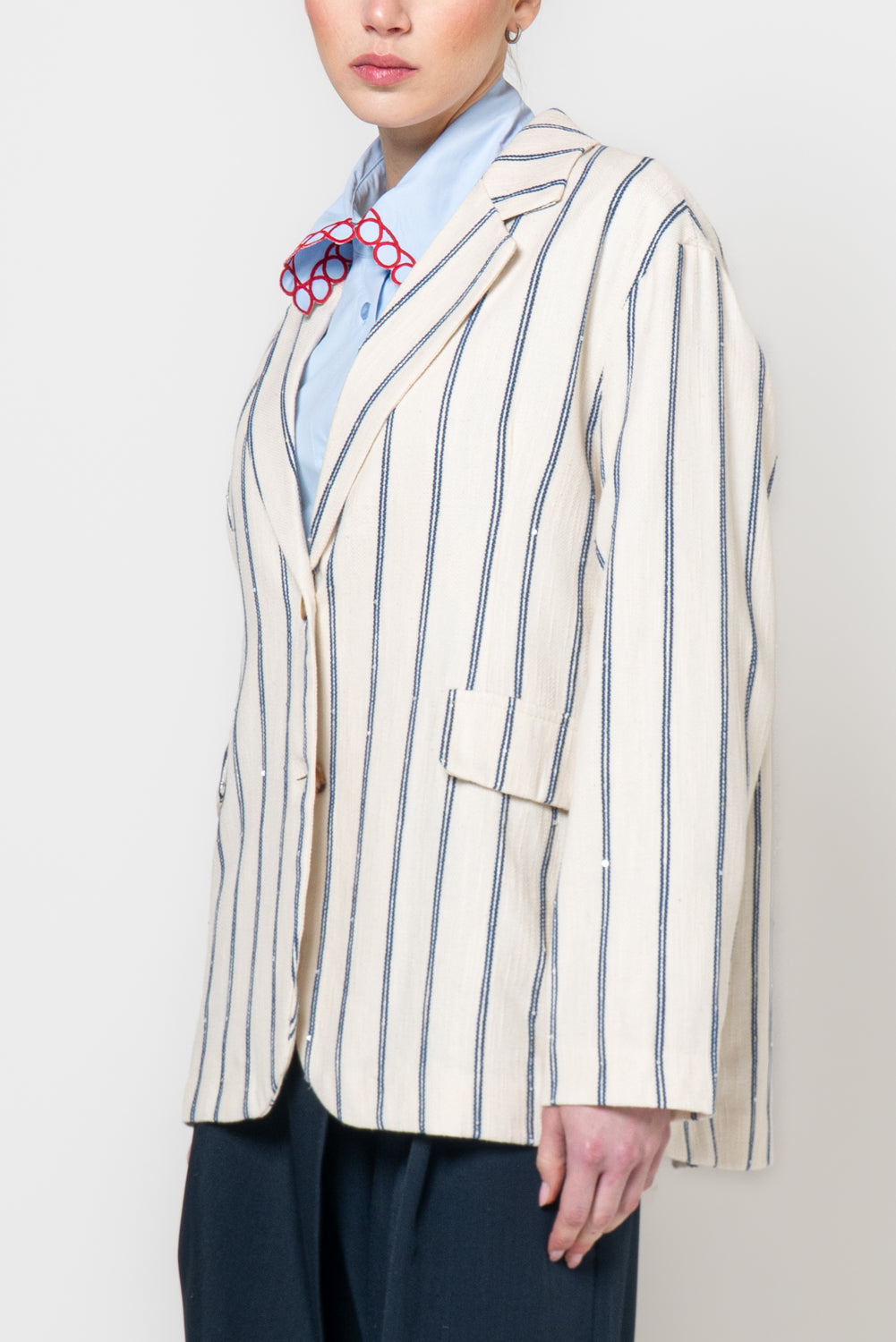 Giacca a righe con pailettes