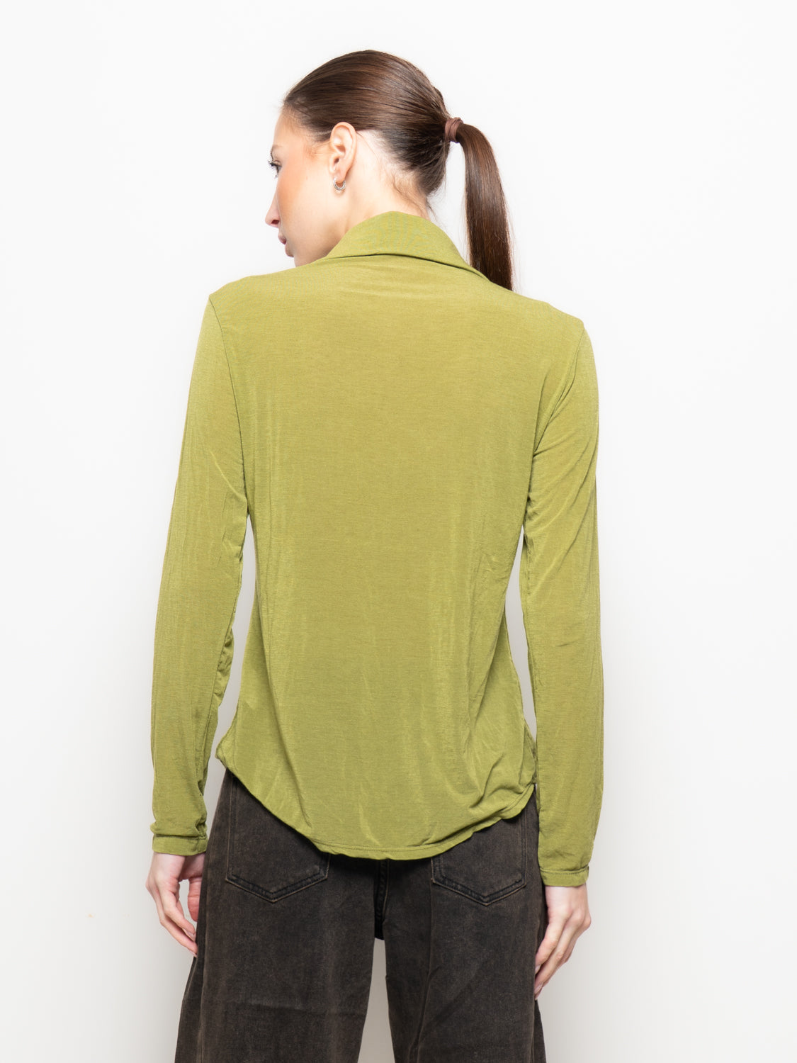 Camicia misto cashmere con colletto