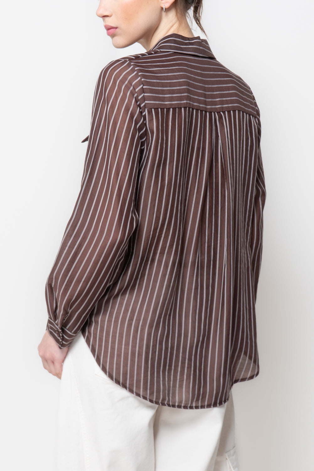 Camicia a Righe con Tasche
