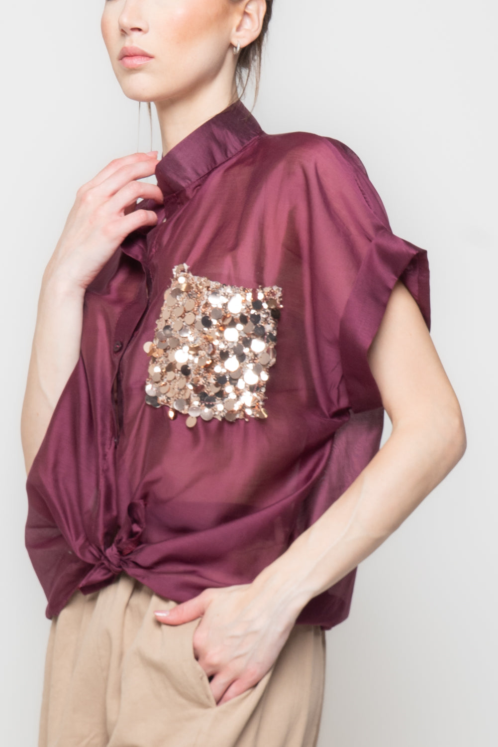 Camicia con Taschino di Paillettes
