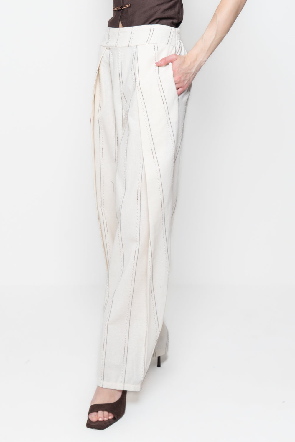 Pantalone baggy gessato