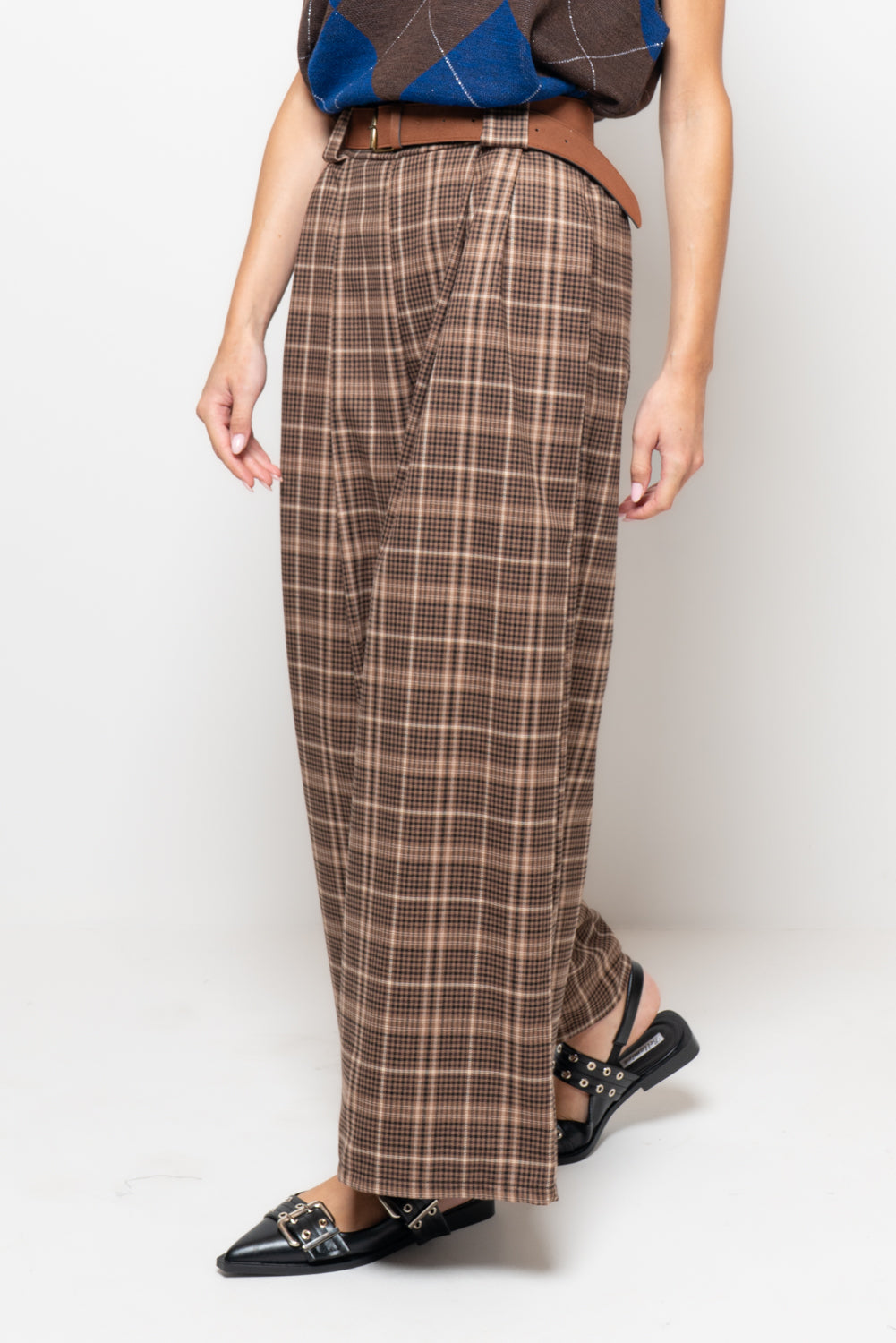 Pantaloni palazzo a quadri