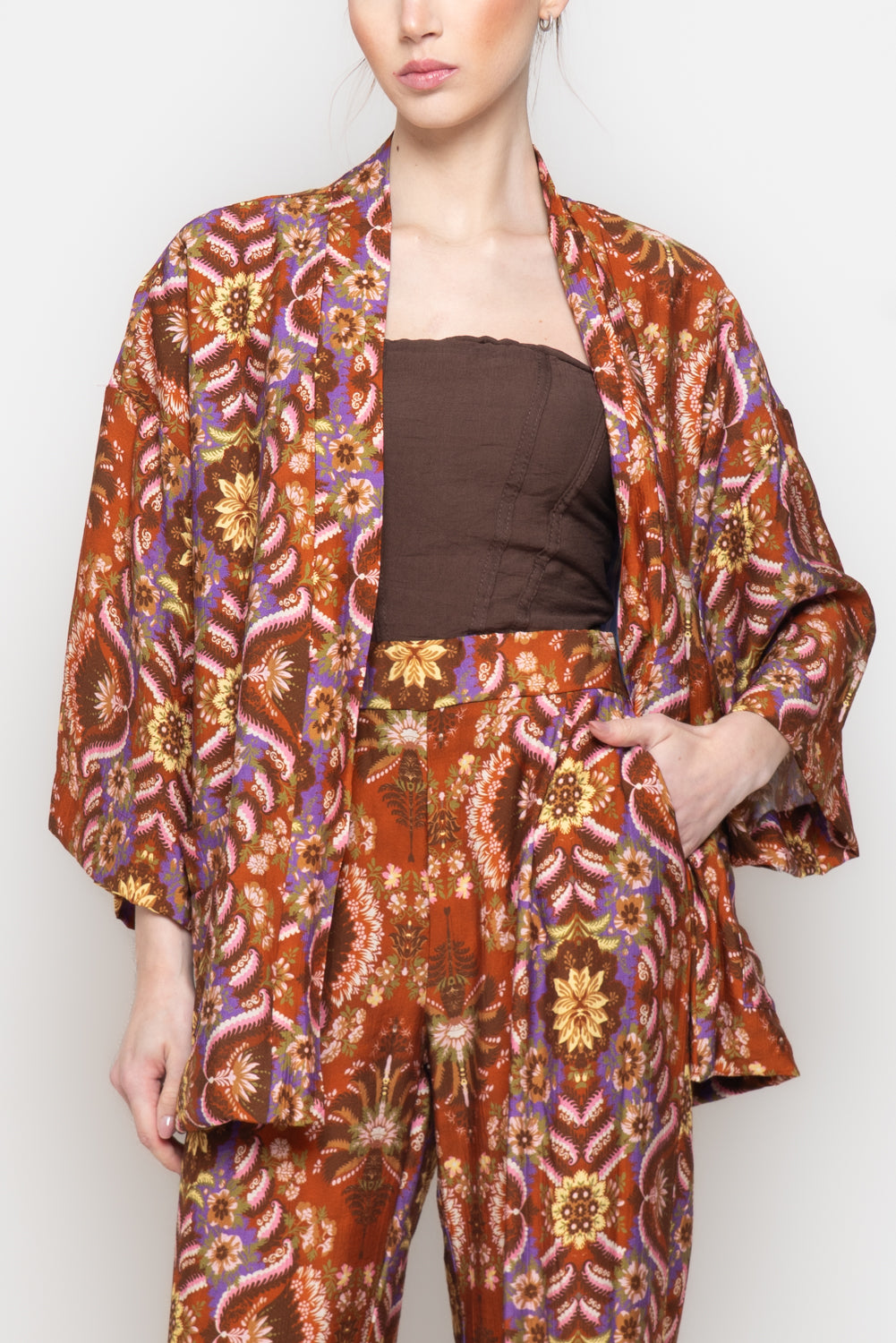 Kimono foderato fantasia