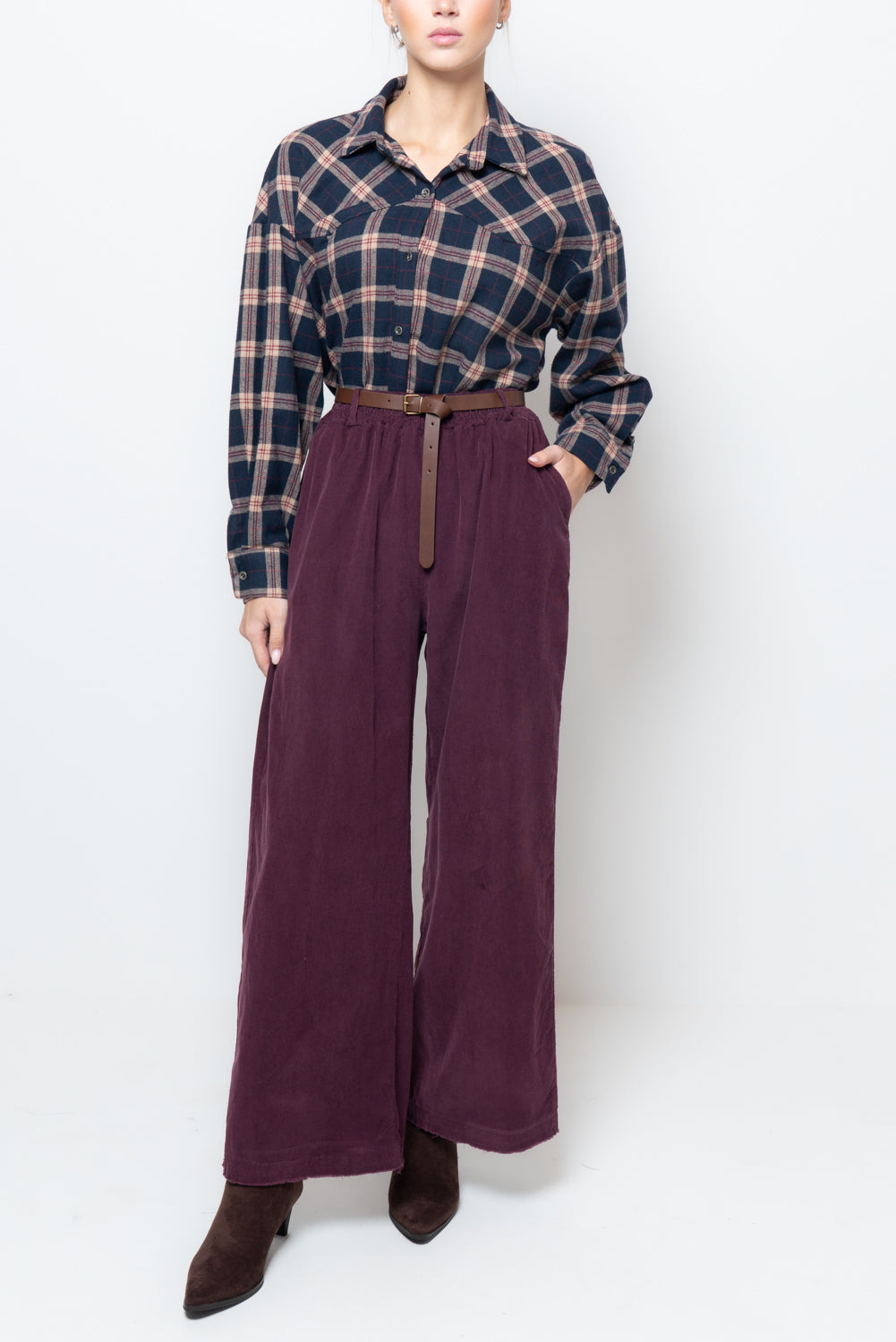 Pantalone palazzo in velluto