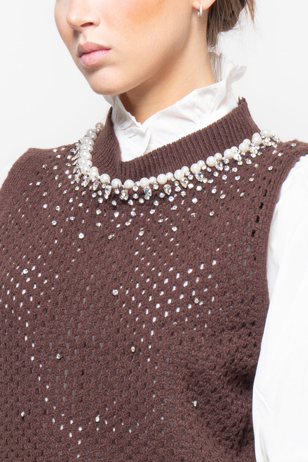 Camicia e gilet con strass