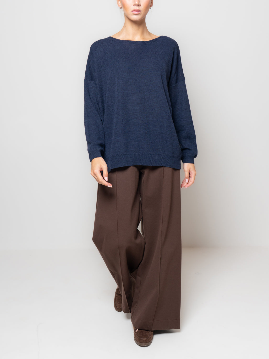 Maglia over misto lana