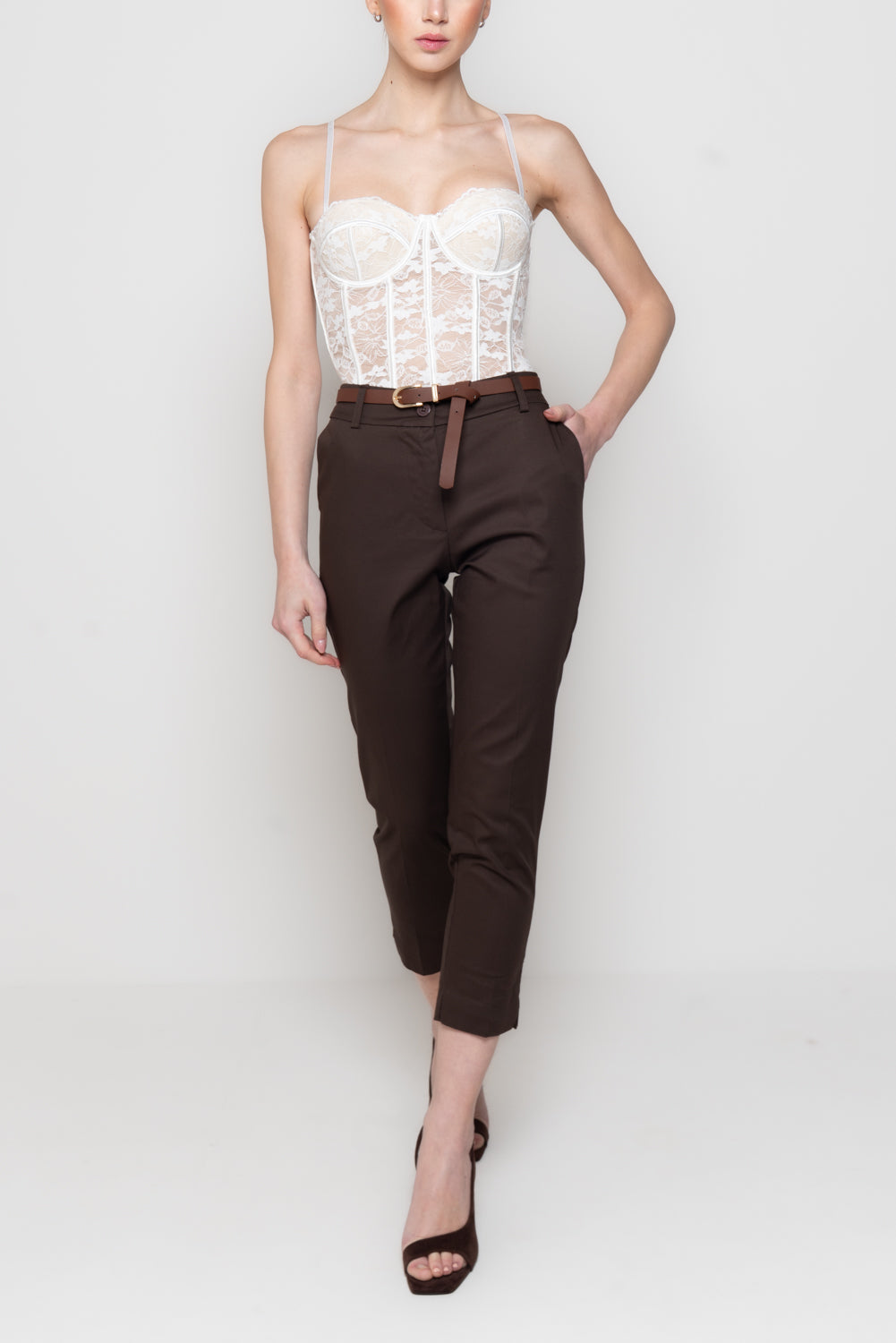 Pantalone a Sigaretta con Cintura Sottile