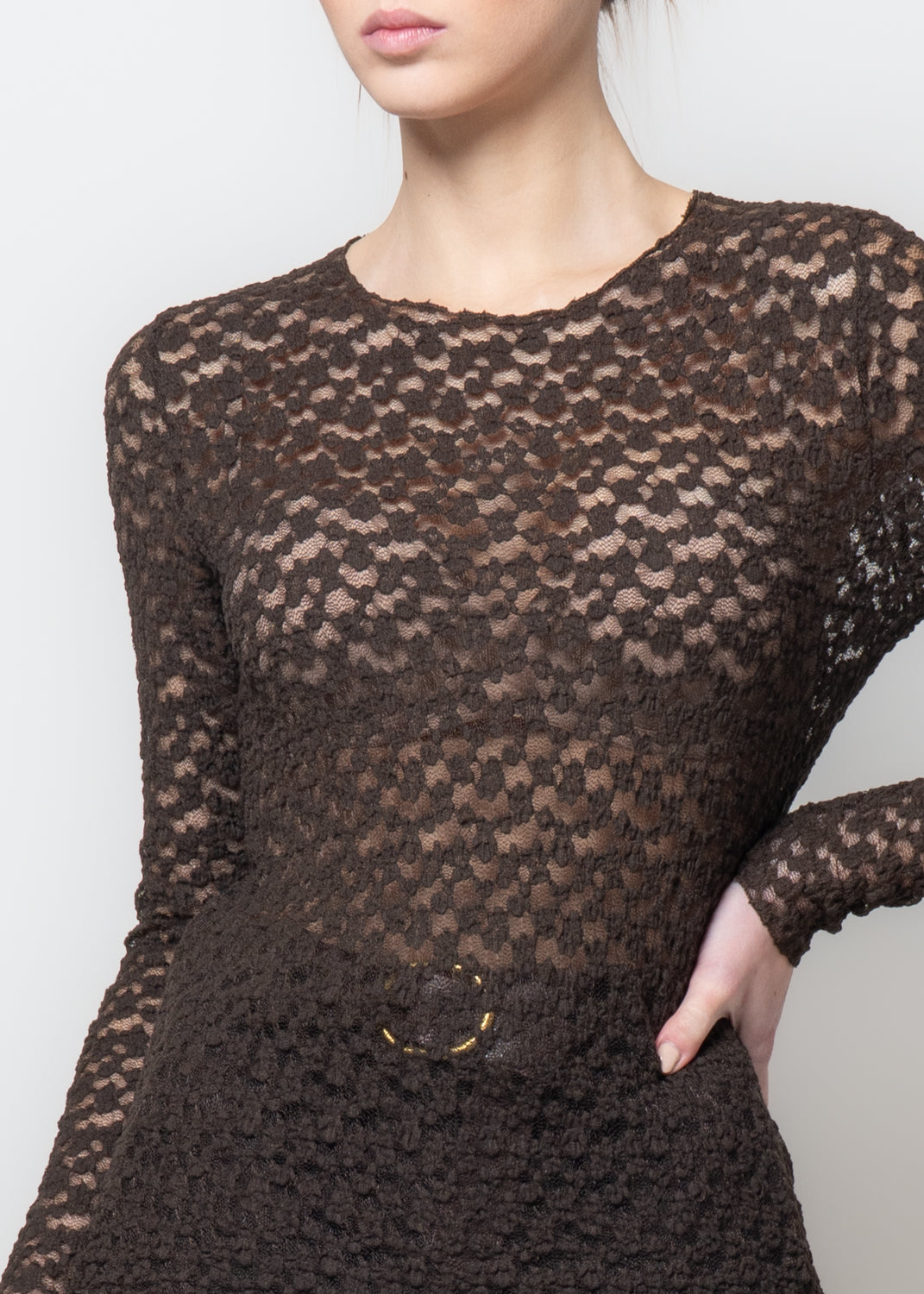 Blusa in pizzo floccato