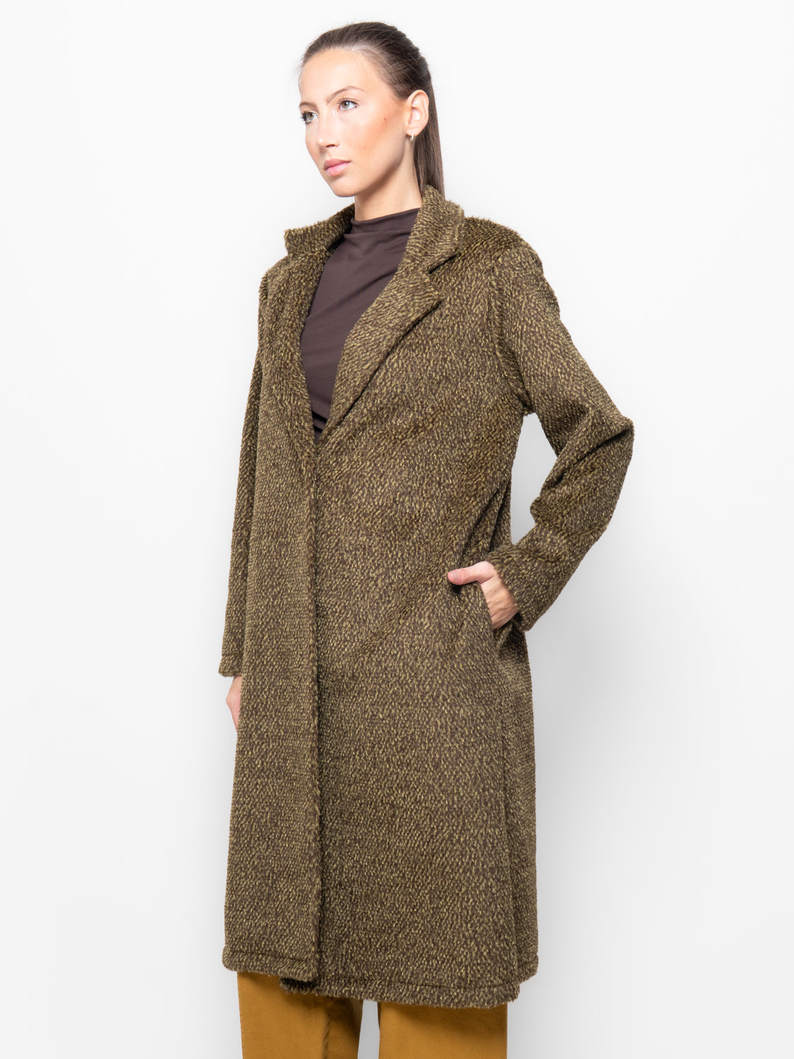 Cappotto in bouclé effetto pelliccia
