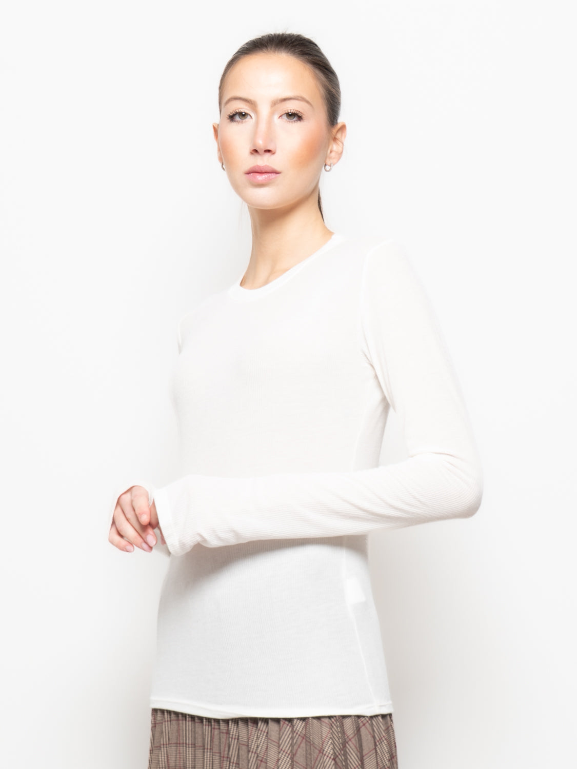 Maglia a costine con foro