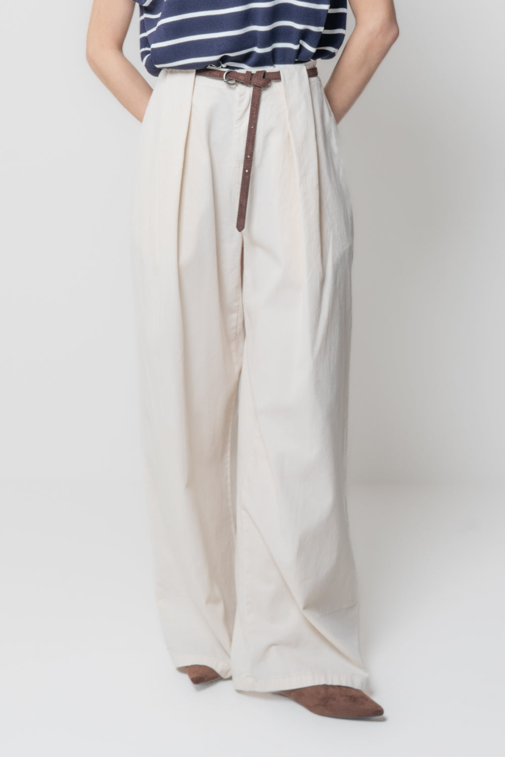 Pantalone Wide Leg con Cinturina