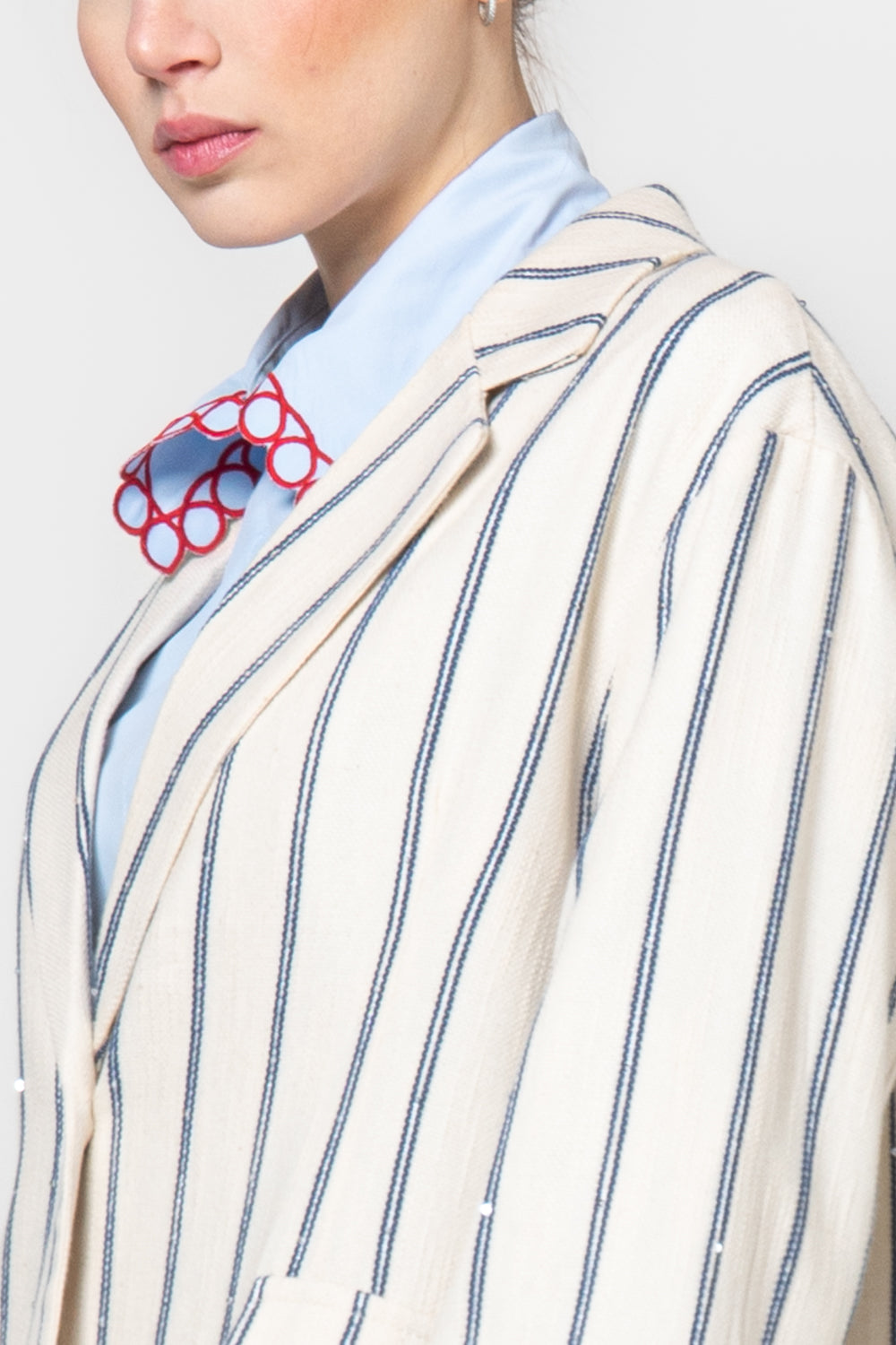 Giacca a righe con pailettes