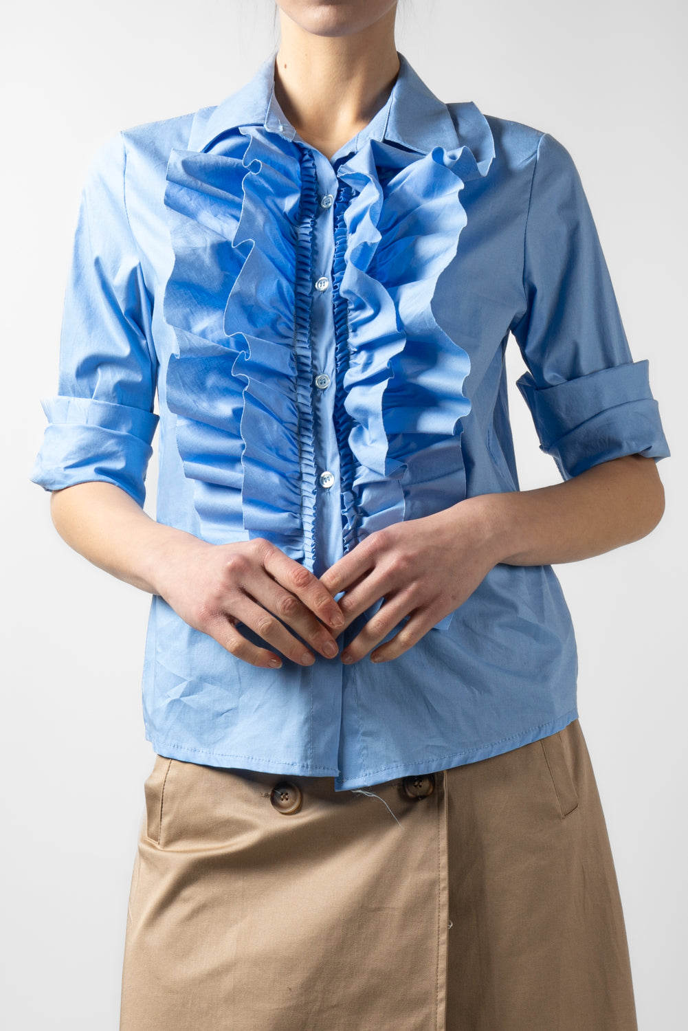 Camicia rouches frontale